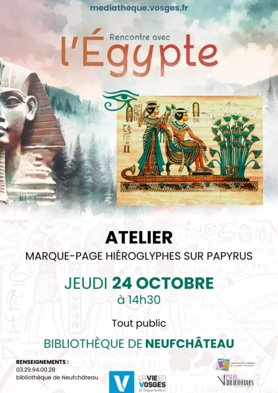 Atelier Marque-Page Hiéroglyphes sur Papyrus