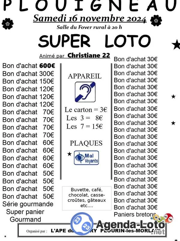 Super Loto Animé par Christiane du 22