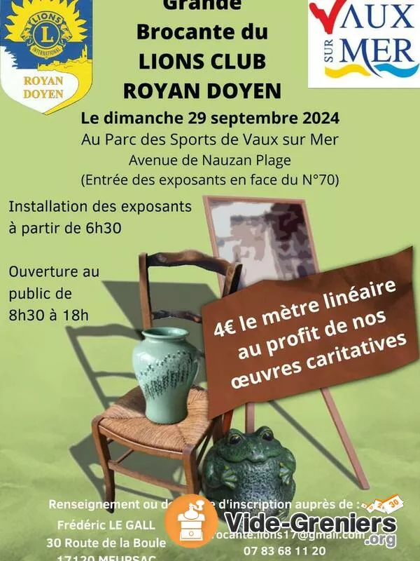 Grande Brocante Lions Club Royan Doyen à Vaux sur Mer