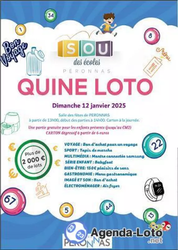 Quine Loto du Sou des Écoles de Péronnas