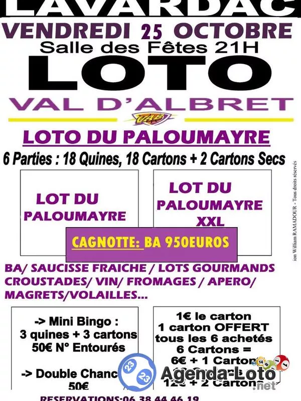 21H Loto Val d'Albret Basket ( Voir Affiche)