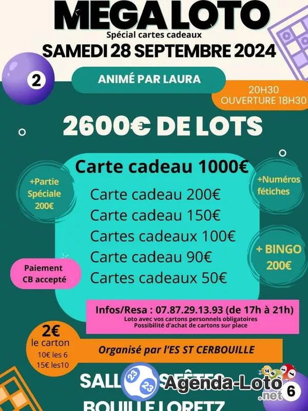 Grand Loto Entente Sportive Saint Cerbouille Foot