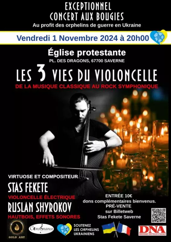 Concert Aux Bougies-les 3 Vies du Violoncelle