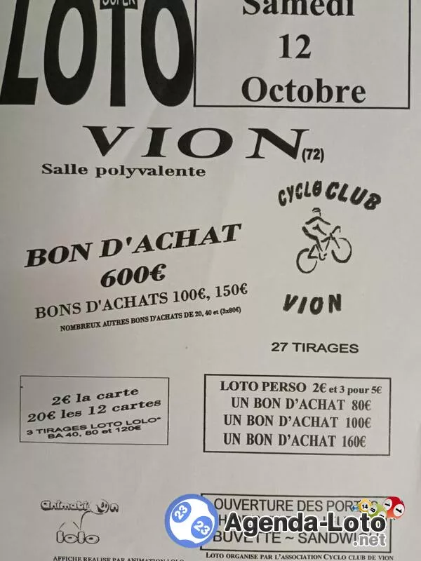 Super Loto du Cyclo Club de Vion