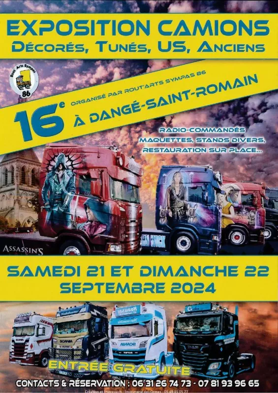 Exposition de Camions Décorês, Tunés, Us, Anciens les 21 et 22 Sptembre 2024 à Dangé St-Romain