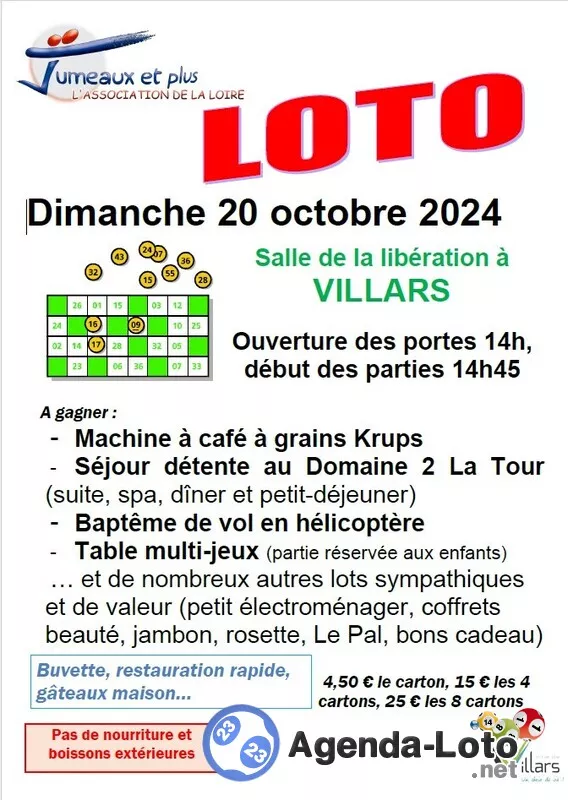 Loto Organisé par Jumeaux et Plus