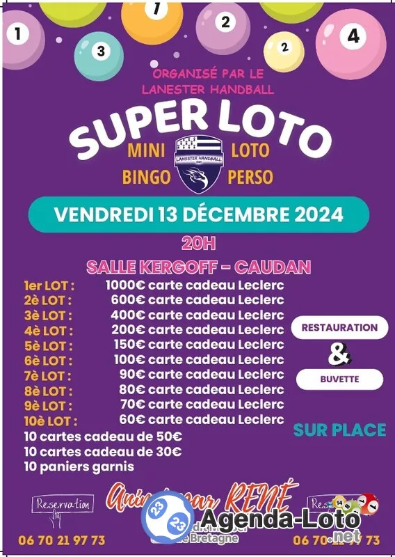 Super Loto-Loto Perso-Mini Bingo Animé par René