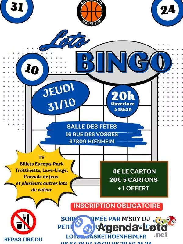 Loto Bingo du Basket Club Hoenheim