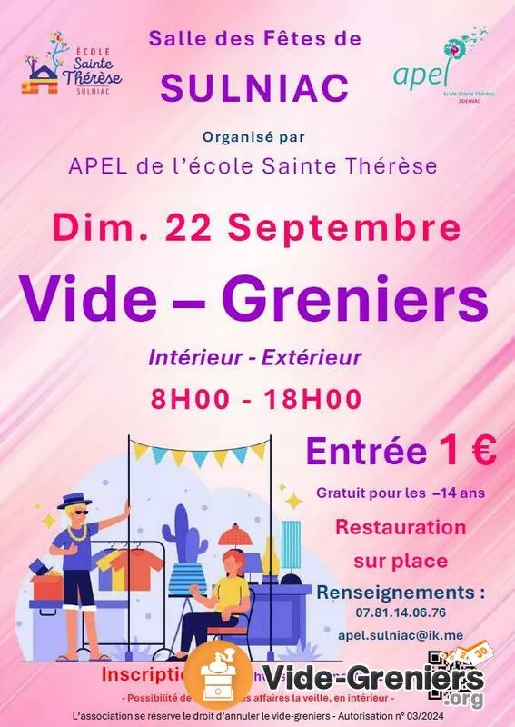 Vide-Greniers Apel Ecole Ste Thérèse Sulniac