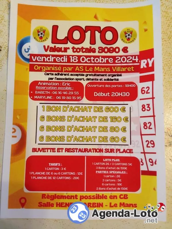 Super Loto de l'As le Mans Villaret Ani Eric