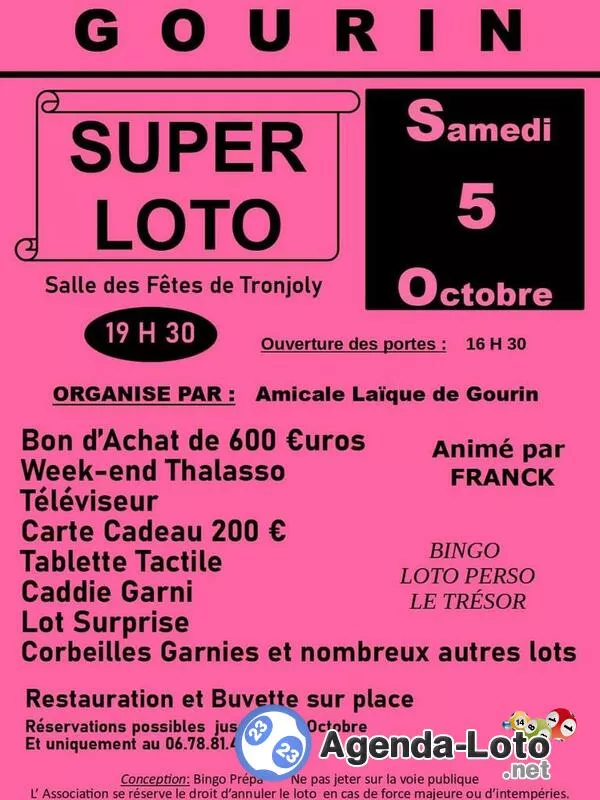 Super Loto de l'Amicale Laïque de Gourin