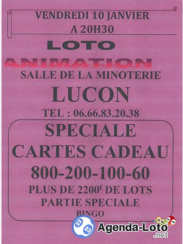 Soirée Animation Loto Spéciale Carte Cadeau