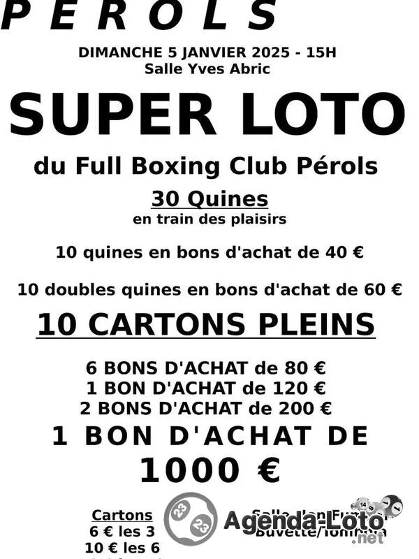 Super Loto du Full Boxing Club Pérols