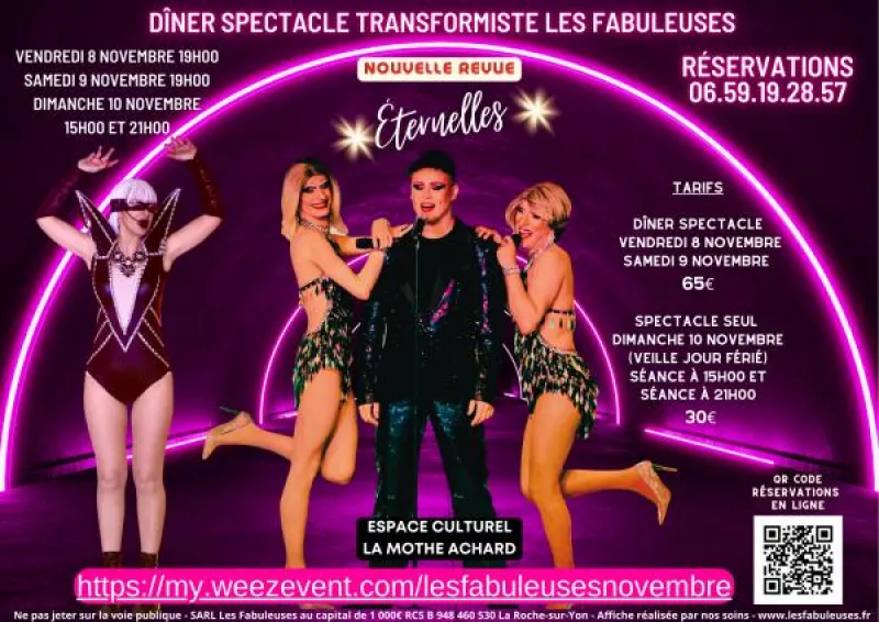 Dîner Spectacle les Fabuleuses Transformistes