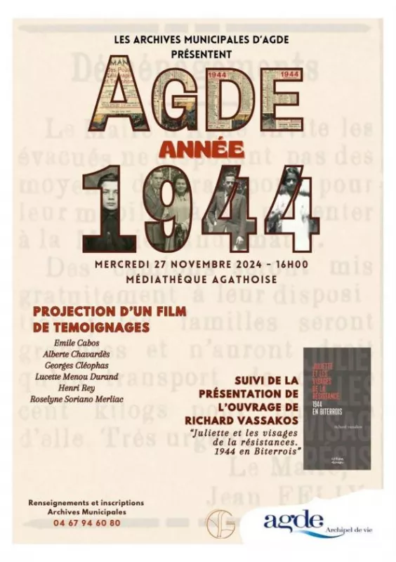 L'hérault dans la Guerre «Agde. Année 1944»