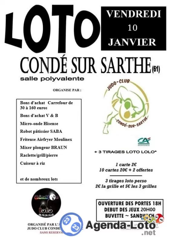 Loto du Judo Club de Conde sur Sarthe