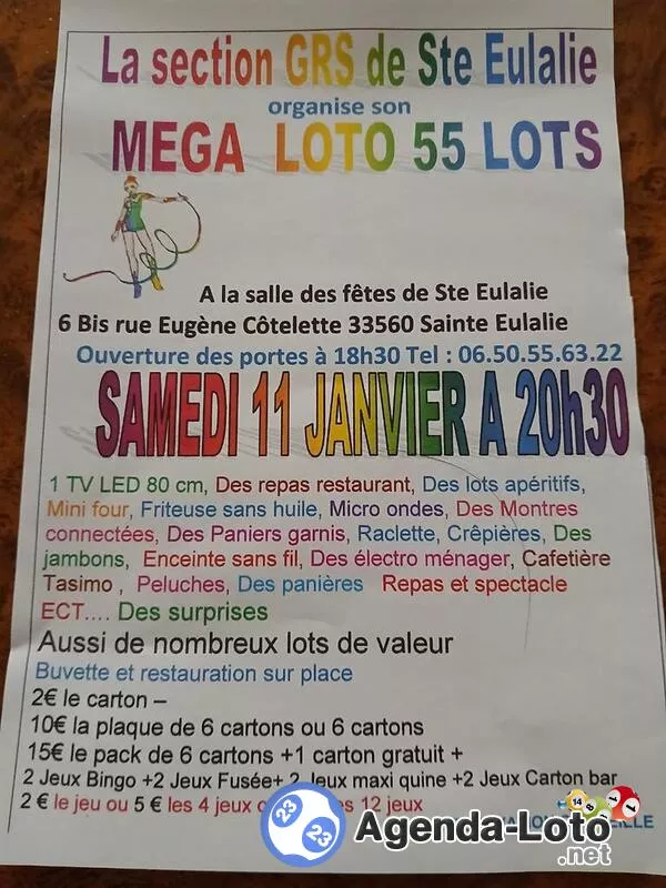 Mega Loto du Club Jsse Grs de Sainte Eulalie