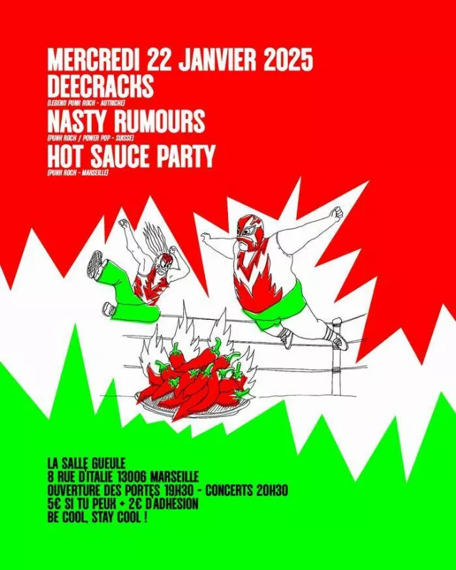 Punk Rock Night : Deecracks + Nasty Rumours + Hot Sauce Party