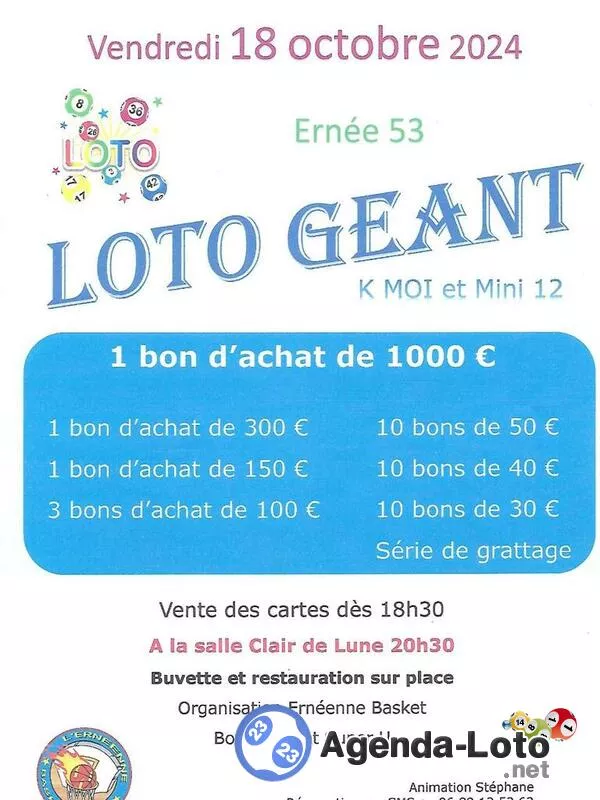 Loto Géant de l'Ernéenne Basket Animation Stéphane