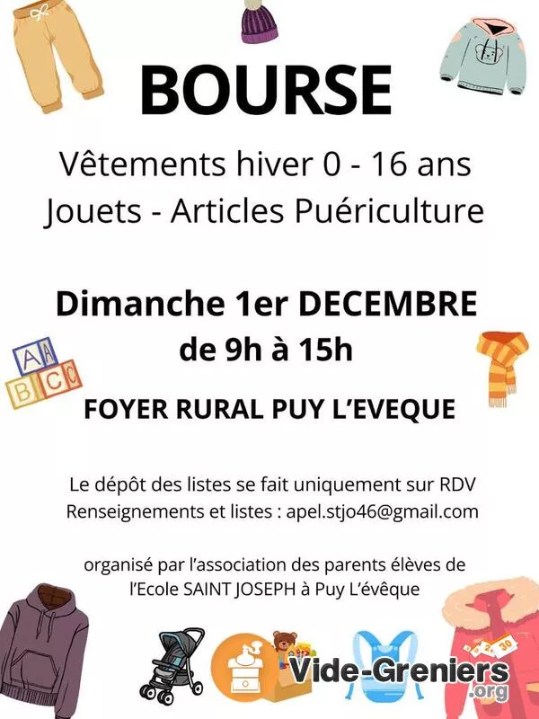 Bourse Vêtements Enfants, Jouets, Puériculture