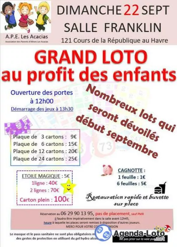 Grand Loto au Profit des Enfants par l'Ape les Acacias