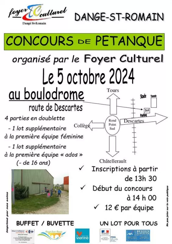 Concours de Pétanque-le 05/10-Foyer Culturel