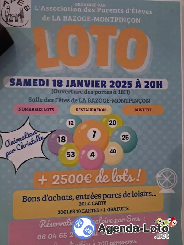 Loto Ape de la Bazoge Montpinçon Animation Christelle