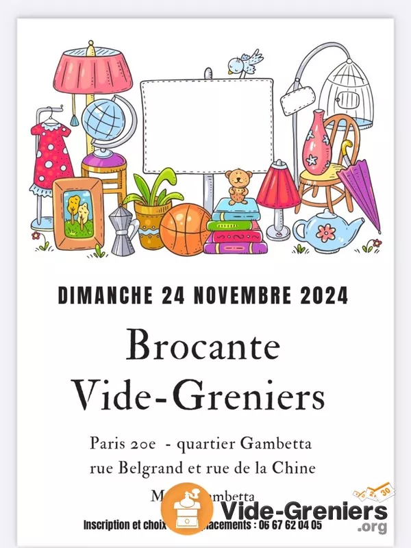 Vide Greniers et Brocante Quartier Gambetta-Tenon Autorisé