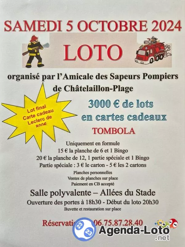 Loto des Sapeurs-Pompiers de Châtelaillon-Plage