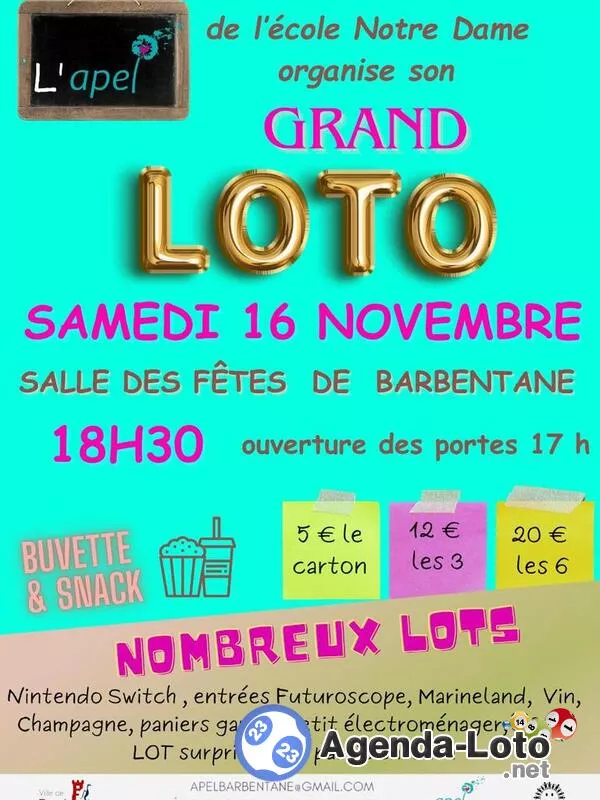 Loto de l'Apel Notre Dame de Barbentane