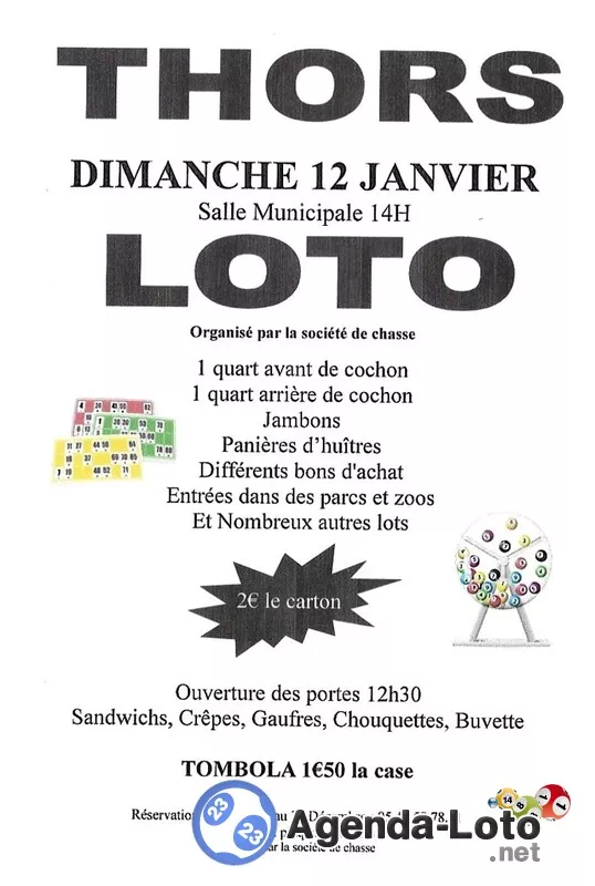 Loto de la Societe de Chasse de Thors