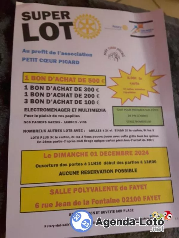 Super Loto Rotary Club Saint Quentin Pastels 02100)