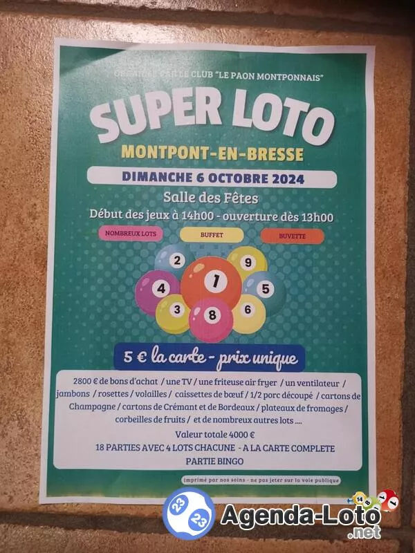 Super Loto du Paon Montponnais