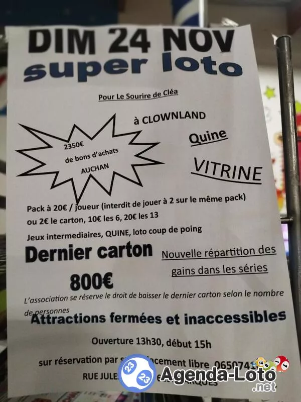 Loto pour le Sourire de Cléa