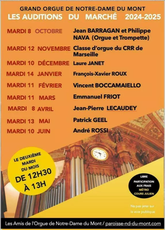 Les Auditions du Marché : Concerts d'Orgue