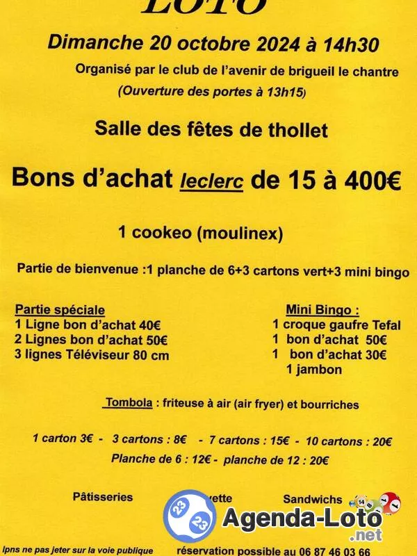 Loto Club de l'Avenir de Brigueil le Chantre