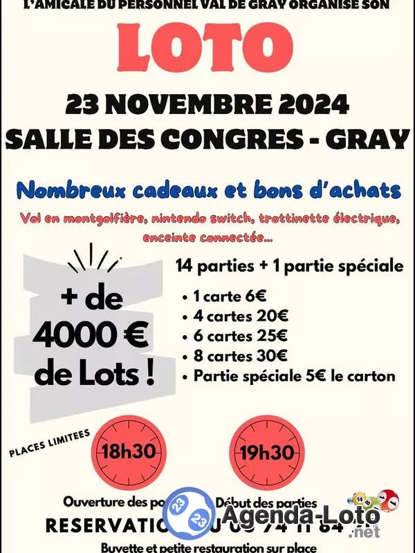 Loto de l'Amicale du Personnel Val de Gray