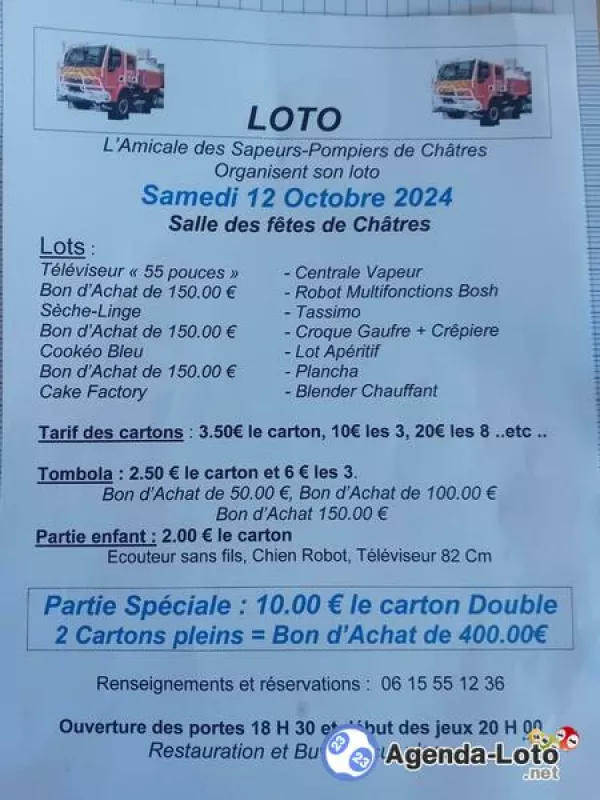 Loto des Sapeurs Pompiers