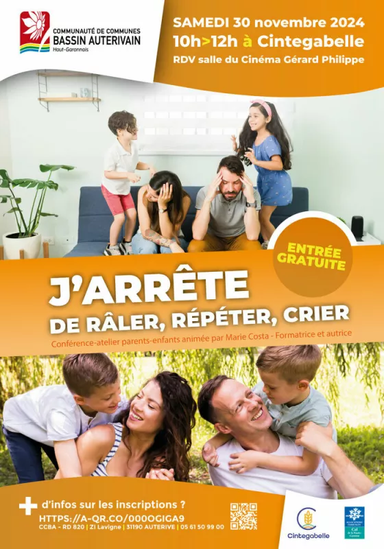 Atelier-Conférence J'Arrête de Râler, Répéter, Crier 