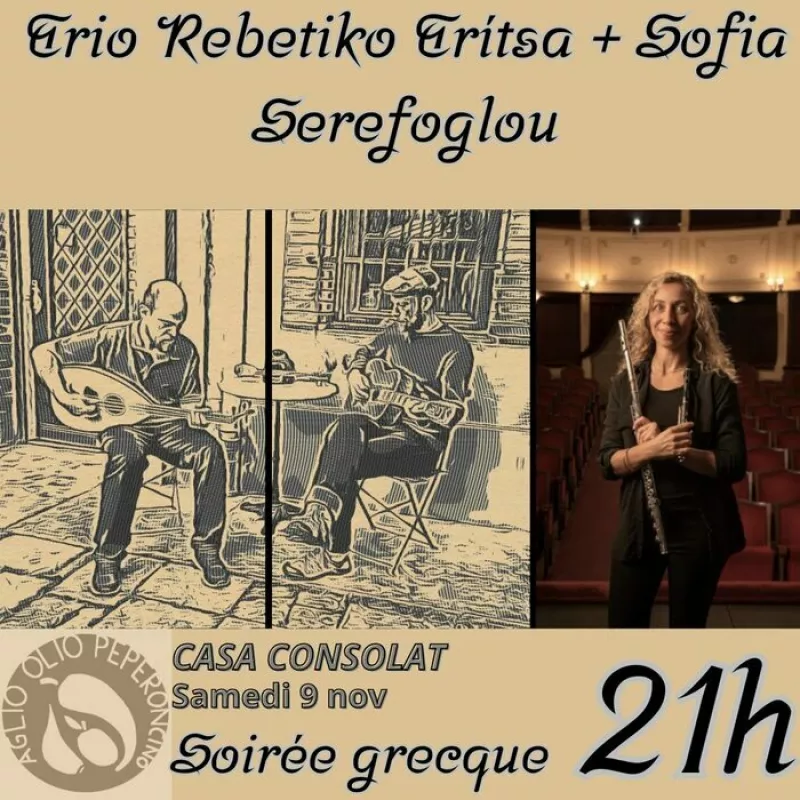 Soirée Grecque : Trio Rebetiko Trítsa + Sofia Serefoglou