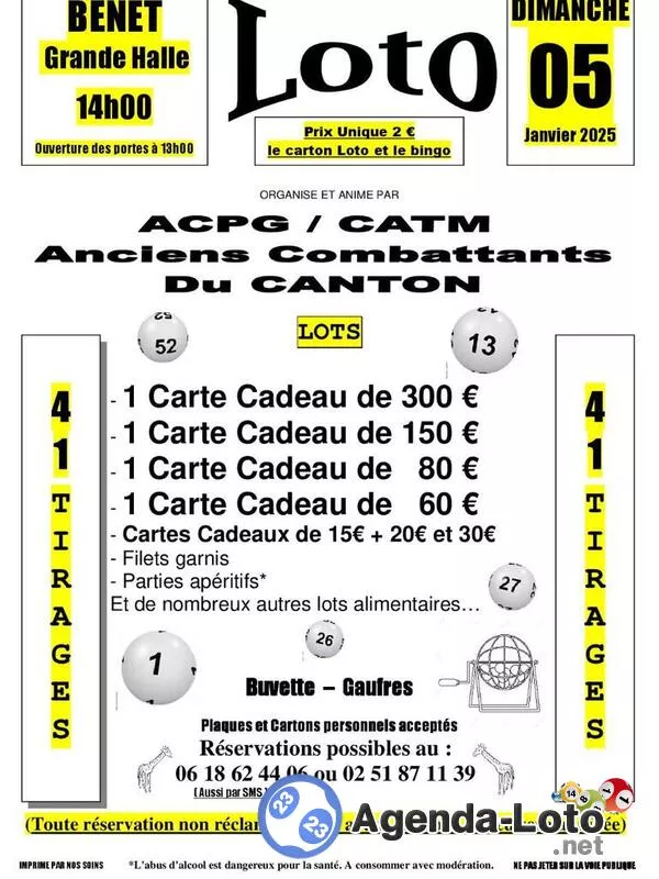 Loto Acpg-Catm Anciens Combattants du Canton