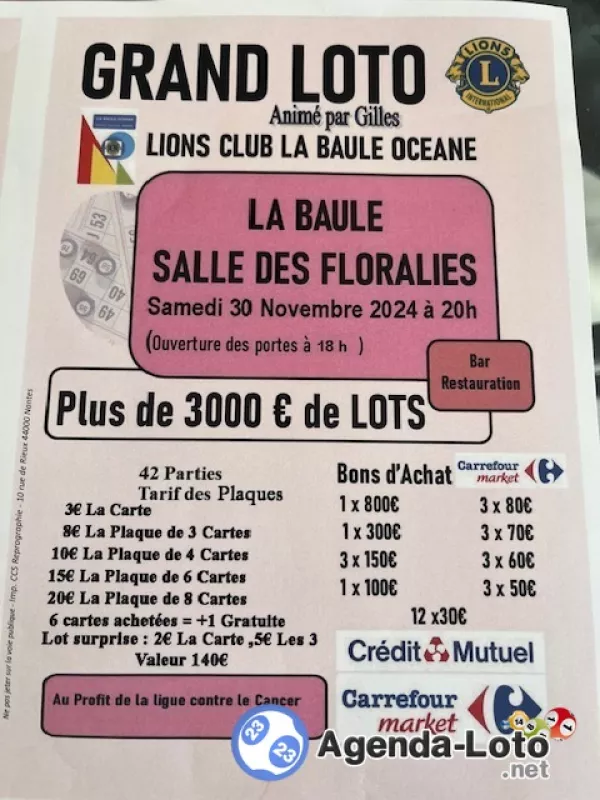 Grand Loto du Lions Club la Baule Oceane