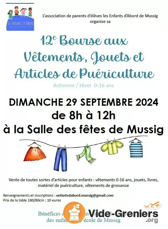 Bourse Aux Vêtements, Jouets et Articles de Puériculture