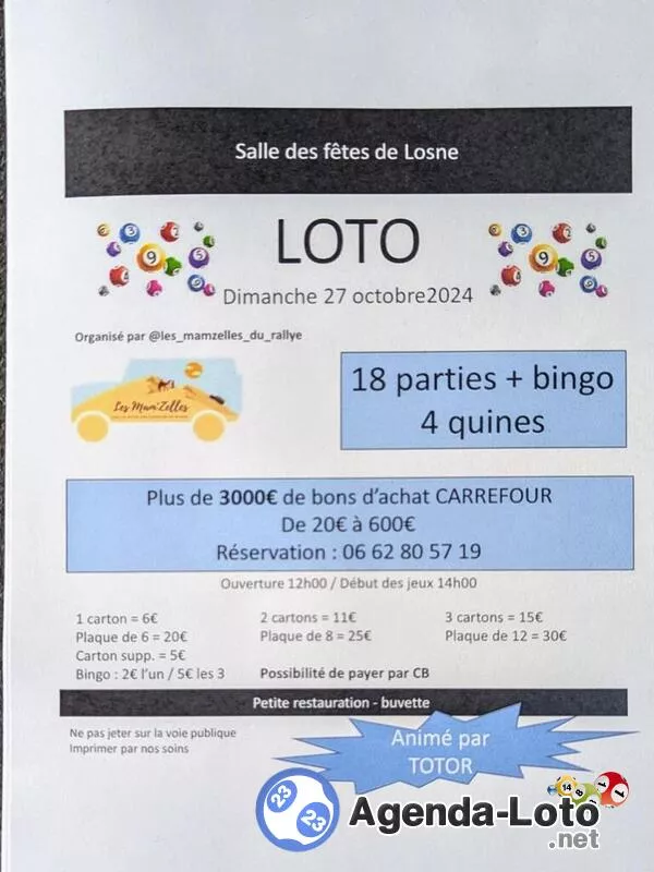 Loto des Mam'Zelles Animé par Totor