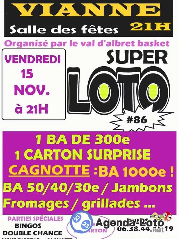 21H Super Loto du Vabasket (Voir Affiche)