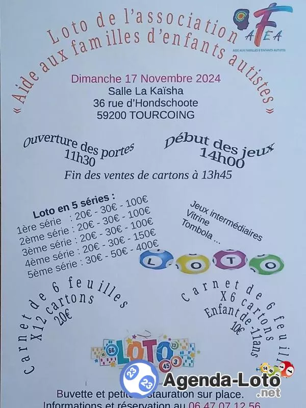 Loto de l'Association 'Aide Aux Familles d'Enfants Autistes'