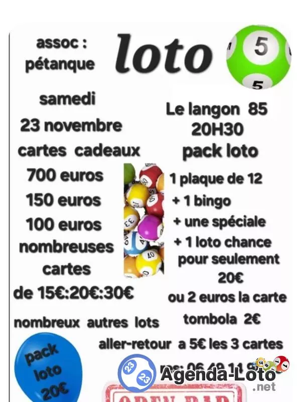 Super Loto Cartes Cadeaux et Lots. ( Franck Animation)