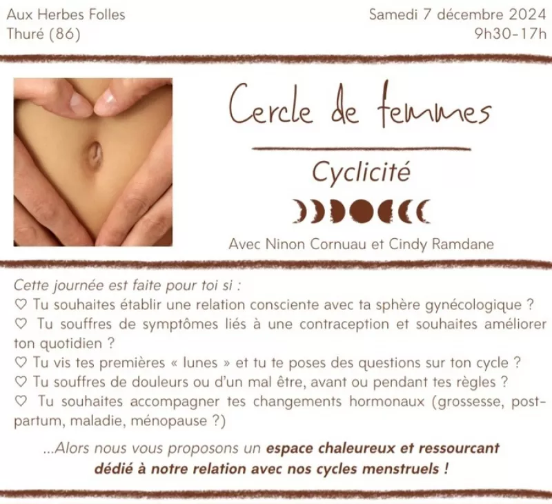 Journée Cercle de Femmes Cyclicité et Atelier Découverte de la Symptothermie