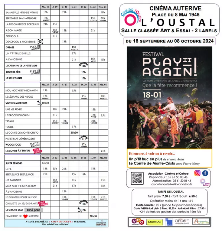 Programme du Cinéma l'Oustal