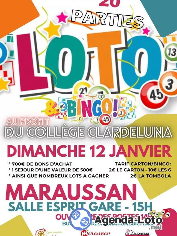 Loto Associatif Collège Clardeluna Maraussan